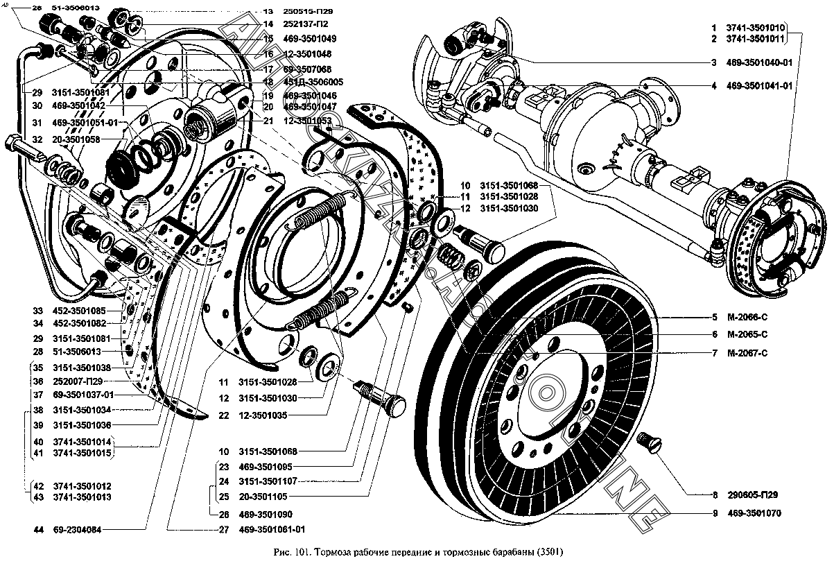 Схема тормозной системы уаз 31512