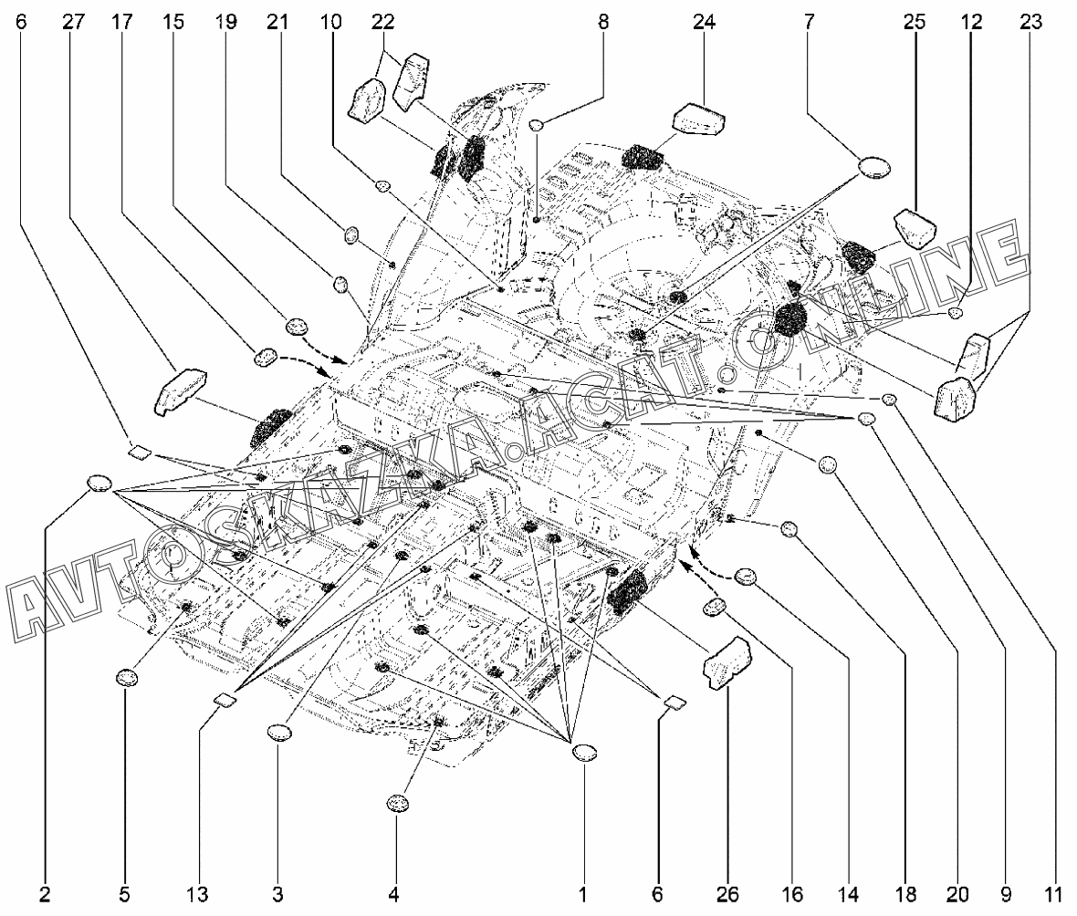 Ваз 2114 схема днища